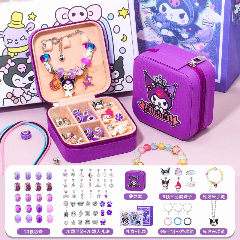 Model Kit For Girls - Sanrio Kuromi Beads Charm Bracelet Making