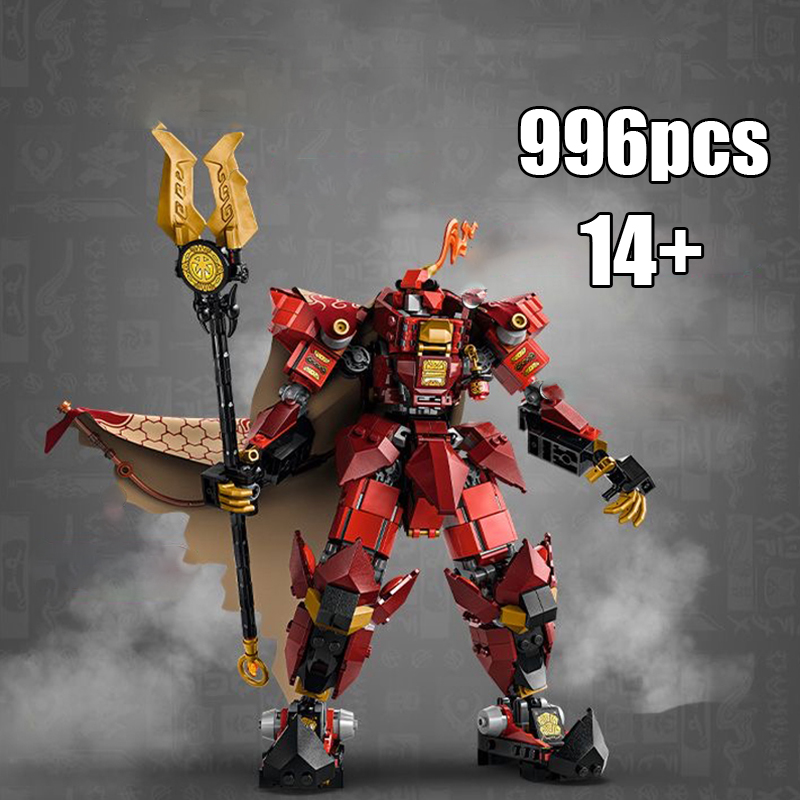 Model Kit Knight - 2025 New 996pcs Flame Knight Mecha