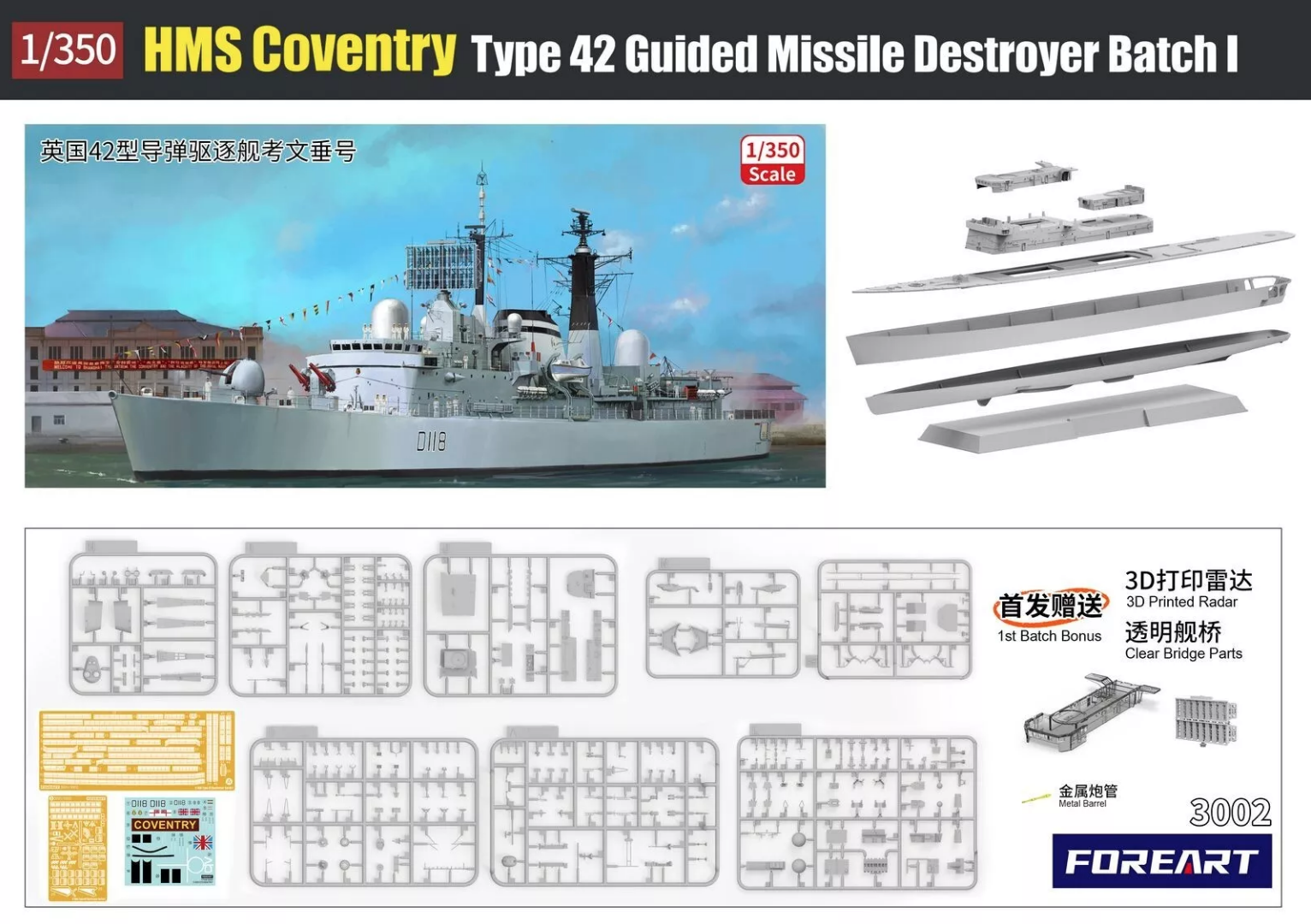 FOREART 3002 1/350 Scale HMS C – Model Kit Destroyer recenzja i cena