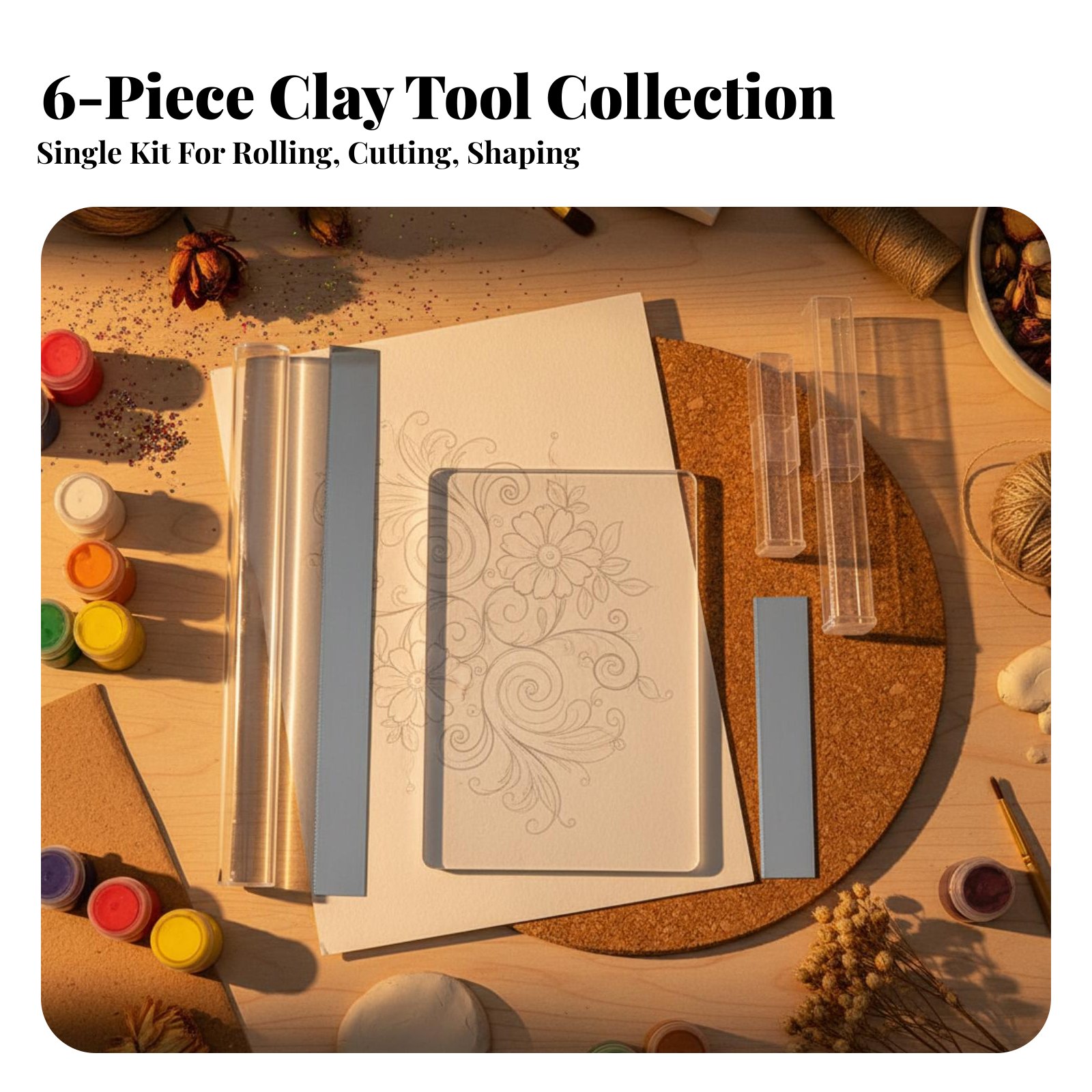 6 Pieces Acrylic Clay Cylinder – Model Kit Tool recenzja i cena